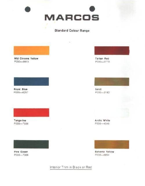 Marcos colour chart